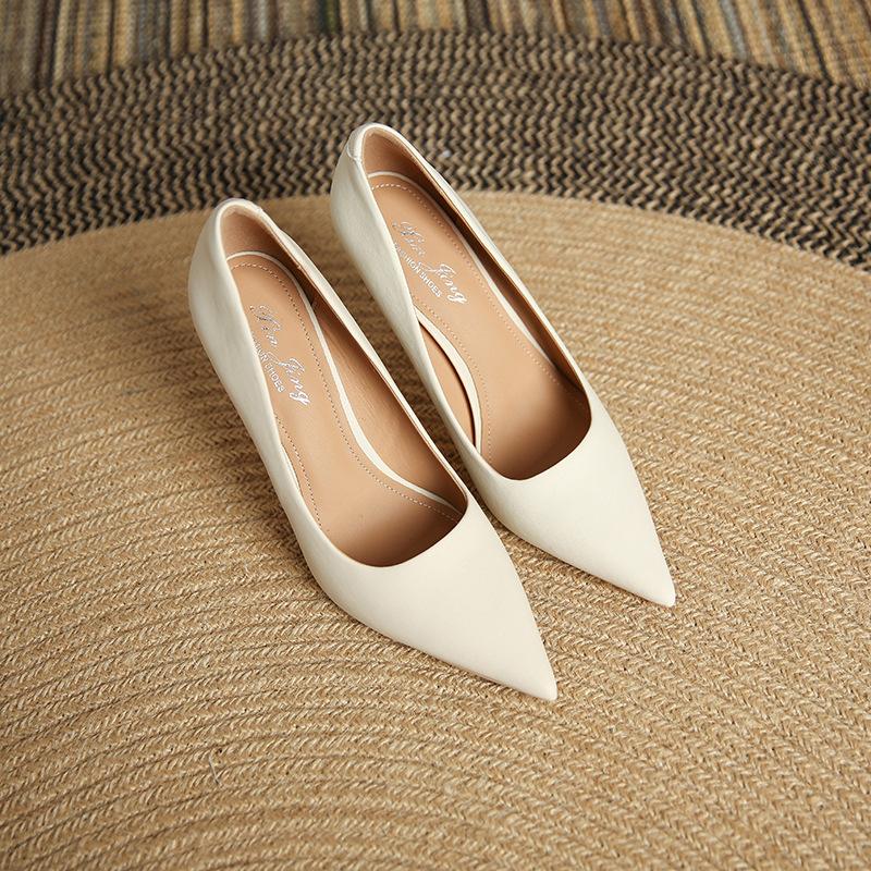 

97035-9 Профессиональный стиль туфли на высоком каблуке темперамент большой размер острый носок один педаль высокое чувство не устают ноги одинарные туфли женские шпильки 40