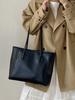 Classic Black Handbags for Women French Texture Soft PU One Shoulder Bags Casual Large Capacity Tote Bag 2026 New Trend