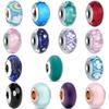 Glass Beads Charm Matte Green Purple Pink Blue Charms For Originalcharms Bracelet Copper Charm Bead For Women Jewelry