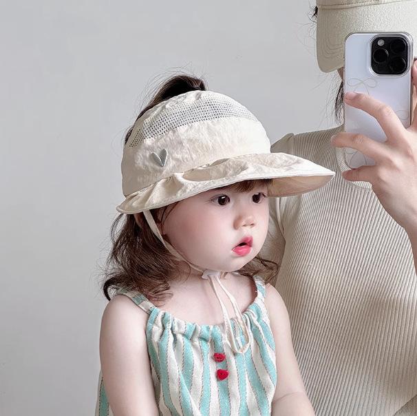 Baby hat spring and summer empty top hat children's thin quick-drying breathable big-brimmed sun hat sun hat Korea