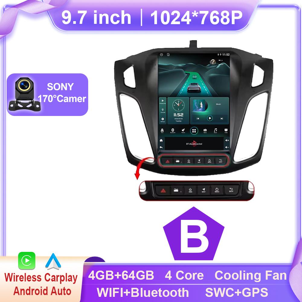 Android 15 Car Radio For Ford Focus MK3 2011 - 2019 Multimedia Video Player Navigation GPS Stereo Auto Carplay 2din New BT Dvd