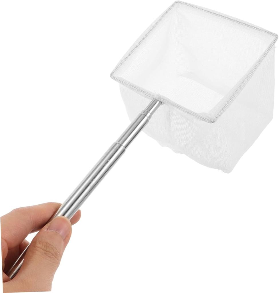 Aquarium Square Fishing Net with Suction Cup Extendable Long Handle Fishing Gear for Catching Fish Shrimp Tank Clean Accessories