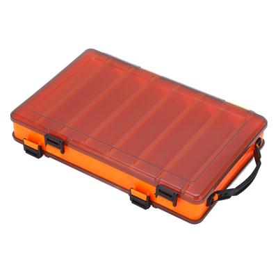 Boîte de Pêche Boîte de Rangement en Plastique Double Face pour Leurres Organisateur avec Poignée Portable pour Extérieur
