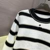 Trendy Striped Color Block Knit Pullover Sweater - Casual, Versatile, and Age-Reducing for Autumn/Winter