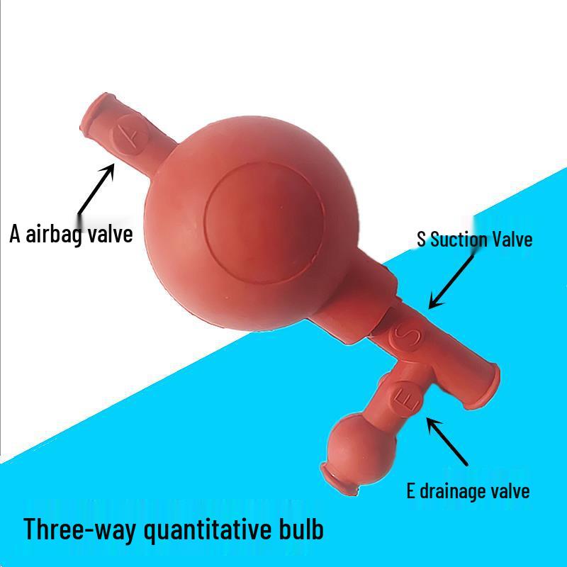 Three-Way Graduated Suction Bulb for Liquid Handling In Experiments