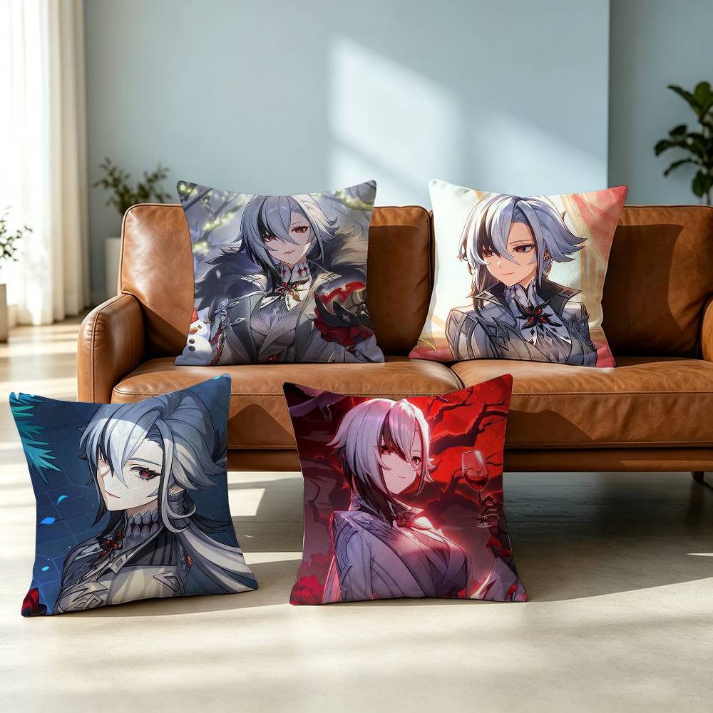 Genshin Impact Arlecchino-O Pillow Case Square Double-Sided Sofa Cushion Cover Bedroom Bedside Pillow Gift