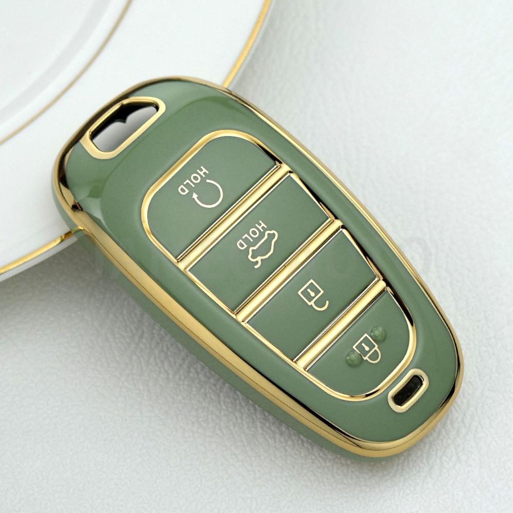 For Hyundai Santa Fe Tucson 2022 NEXO NX4 Atos Prime Solaris 2021 TPU Car Remote Key Case Cover 4 Button Auto Accessories