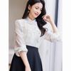 D.F.DEAR New Chinese Style Printed Frog Button Women's Shirt