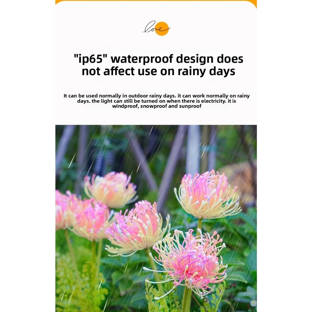 Solar Garden Light Strip with Luminous Flowers and Stems, Upgraded Solar Panel Outdoor Decorative Lanterns, High-quality Courtyard Lighting