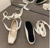 New Women's Flat Footwear Pink Ballet Women Single Shoes Fashion Lace Up Girl Mary Jane Shoes Sweet Flowers Ladies Loafers