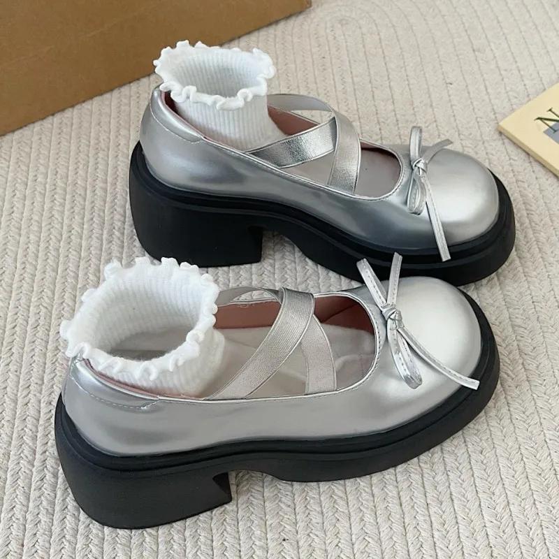 2024 Women Bow Sandals 2024 Summer High Heels Mary Jane Shoes New 2024 Slingbacks Platform Sexy Dress Pumps Party Mujer Zapatillas
