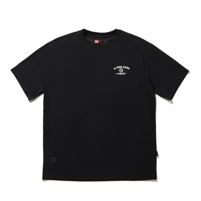 Li Ning Revive Comfort Loose Short Sleeve T-Shirt Unisex Tops Black AHSW983-1