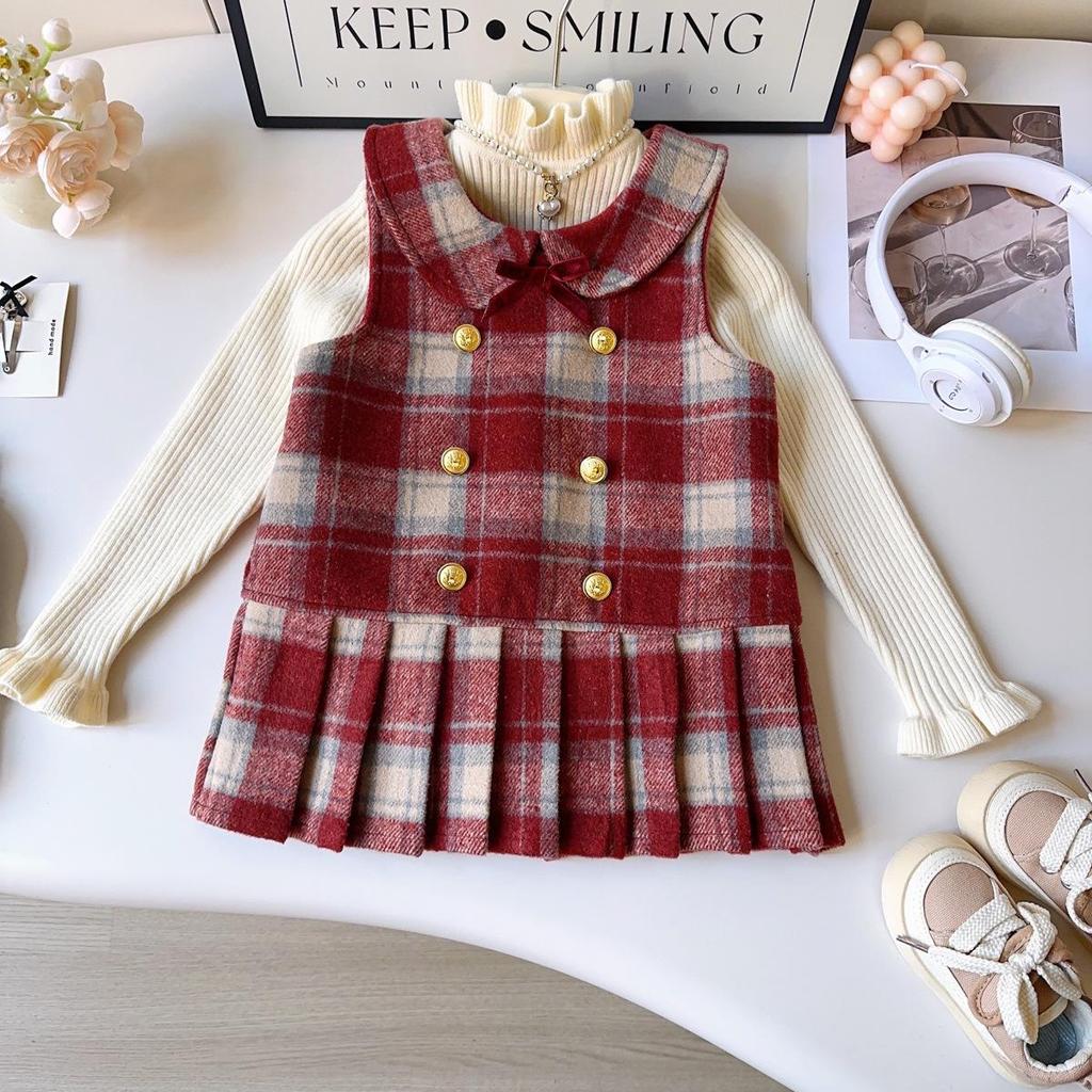 Winter Princess Sleeveless Dress - Fleece Lined, Thickened, Fashionable Baby Girl Vest Style AWA761