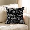 Black Lace Print Cushion Cover Inches Farmhouse Decor Home Throw Pillow Covers For Couch Decorations
