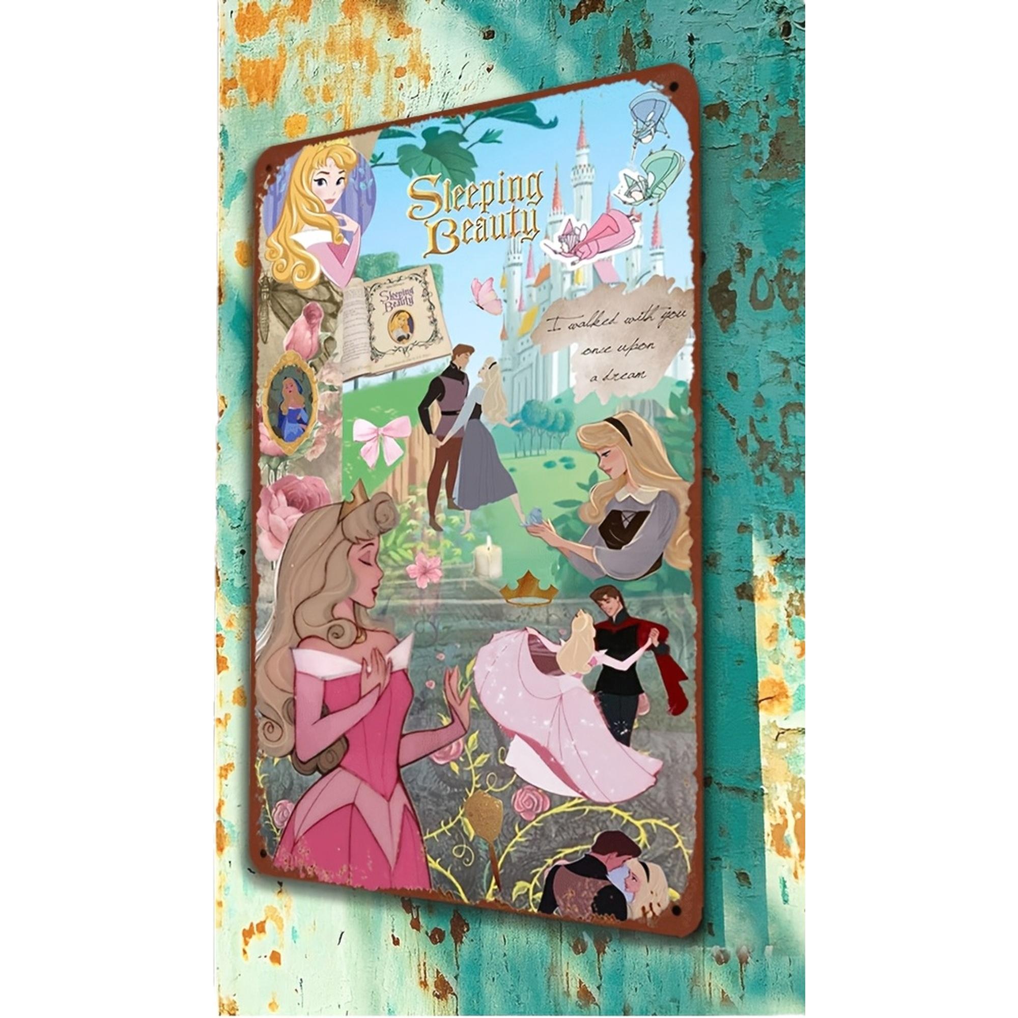 

1pc Sleeping Beauty Aurora & Maleficent Themed Iron Wall Art - 20.32x30.48 cm, Officially Licensed, Vintage Decor for Home, Bar, 20x30cm（7.8x11.8inch）
