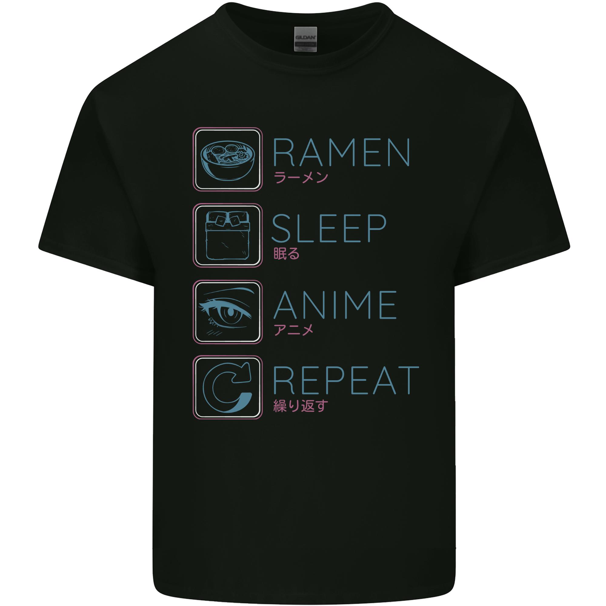 Eat Sleep Anime Repeat Design 3 Unisexs Light Cotton TShirt S