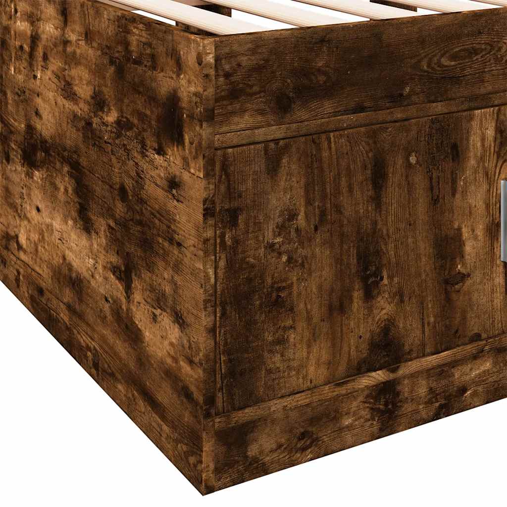 Daybed with Drawers Without Mattress Smoked Oak 90 X 190 Cm