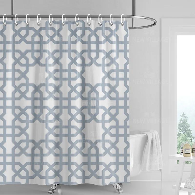 Home decoration shower curtains bathroom waterproof curtain fabric Living Room Modern Nordic Modern geometric pattern simple