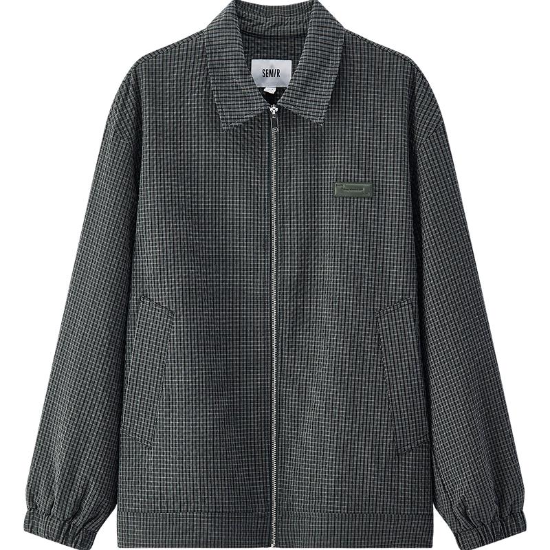 Semir Men's Plaid Textured Lapel Jacket