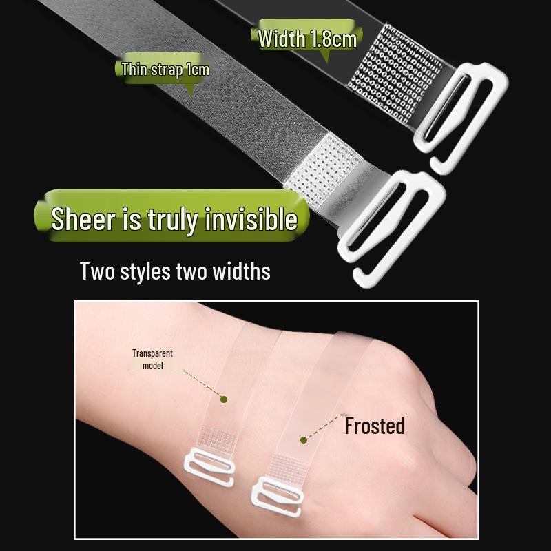 Women's Non-Slip Invisible Bra with Exposed Straps and Transparent Shoulder Straps