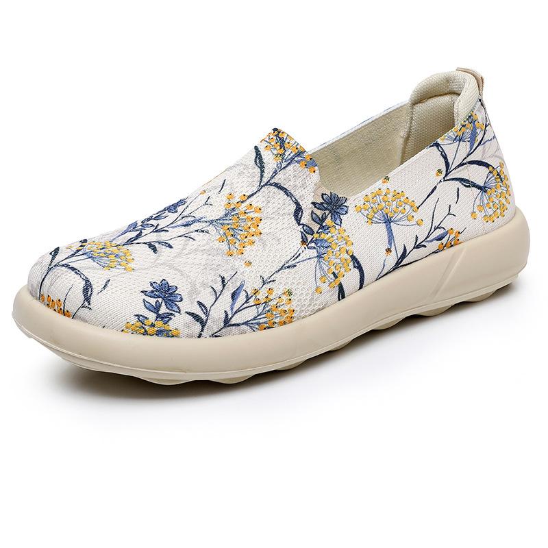 

Shoes women s spring and autumn printing soft sole fashion casual wear-resistant non-slip breathable one-pedal shoes mother shoes 35