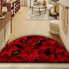 1Pcs Red Poinsettia Semi Circle Welcome Doormat Non-Slip for Outdoor Patio Porch Kitchen Bathroom Entryway Floor Mat