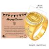 Vnox Men's Stainless Steel Virgin Mary Cross Ring with Easter Card, Gold Color Zircon Thumb Ring, Chunky Religious Jewelry Gifts