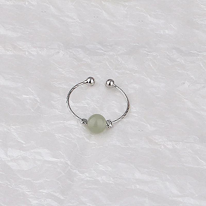 Simple Fashion Cute Adjustable For Female  Open Zircon Smile Stackable Finger Ring  Zircon