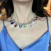 Bunte Herzperlen-Anhänger-Halskette Modische Herzperlen-Ketten-Choker-Halskette Damen Mädchen Geburtstag Valentinstag Geschenk