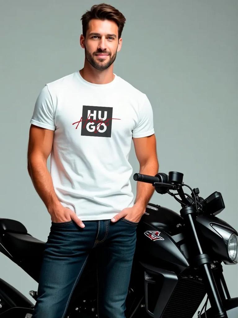 Tricou cu imprimeu literă Hugo Bărbați Femei Bumbac Casual Brand de Lux Cămașă Grafică cu Mânecă Scurtă Îmbrăcăminte Confortabilă pentru Bărbați Femei