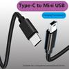 Premium 3m Type-c To Mini USB Cable: A Charging and Data Transfer Solution for Cameras, Hard Drives, and Driving Recorders.