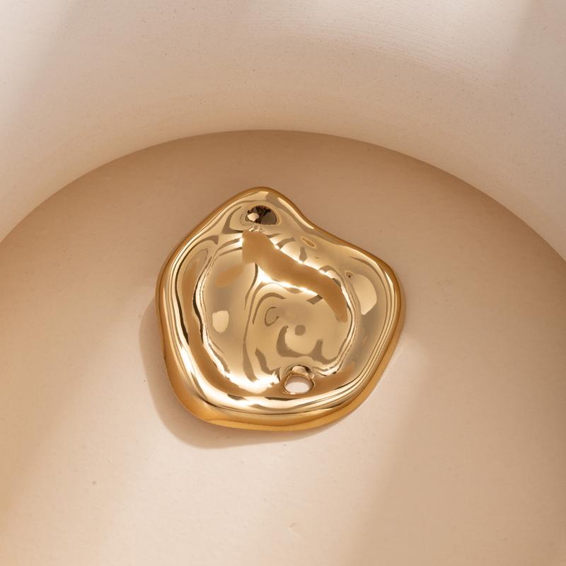 

Трендовые золотистые и серебристые большие круглые броши для женщин, минималистичные металлические броши-булавки с неровными складками, ювелирный подарок