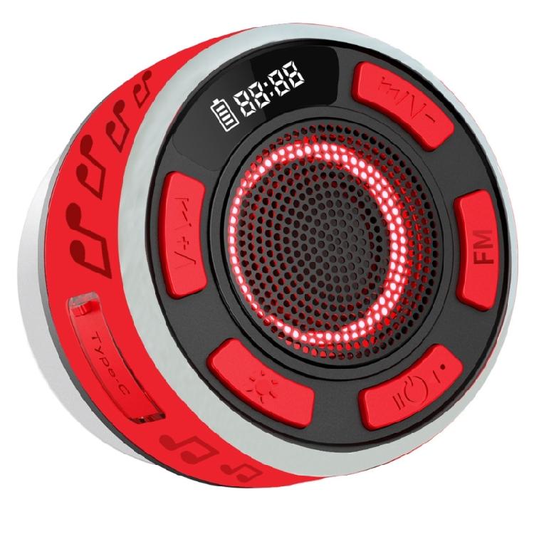 

Suction Cup Bluetooth-compatible Speaker Shockproof for Adventure Waterproof IPX6 Featuring 360 Sound and LED Lights червоний