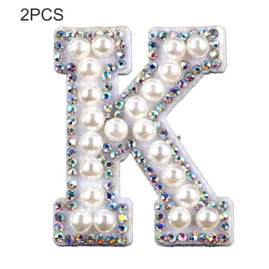 2Pcs DIY Handmade Patch Decor Fabric Adorable English Letter Shape Patch Sticker for Bag