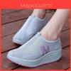 Elegant Women Platform Shape Ups Sneakers With Premium Mesh And Floral Pattern