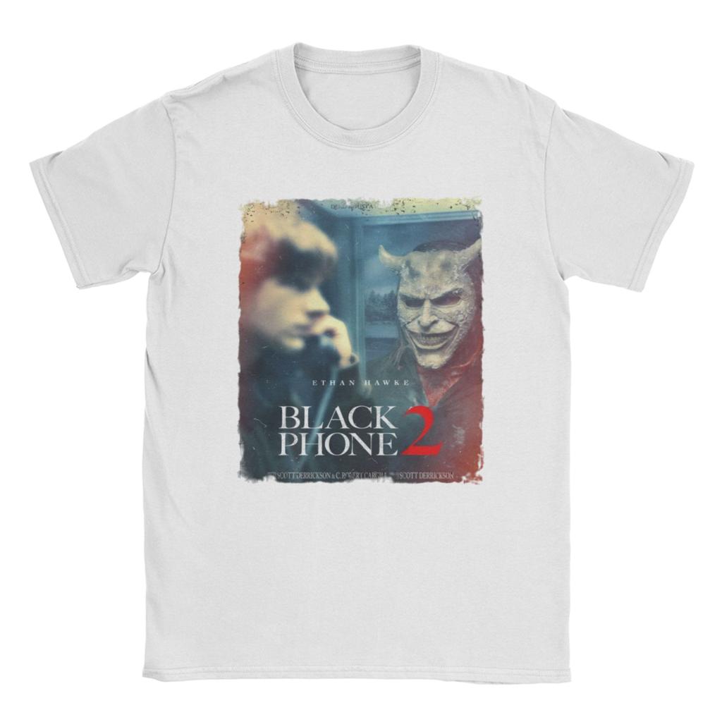 2025 Black Phone 2 Movies Poster T-Shirt  Leisure T-Shirts Short-Sleeve Tops Summer 100 Cotton Comfortable 5XL 6XL Clothing