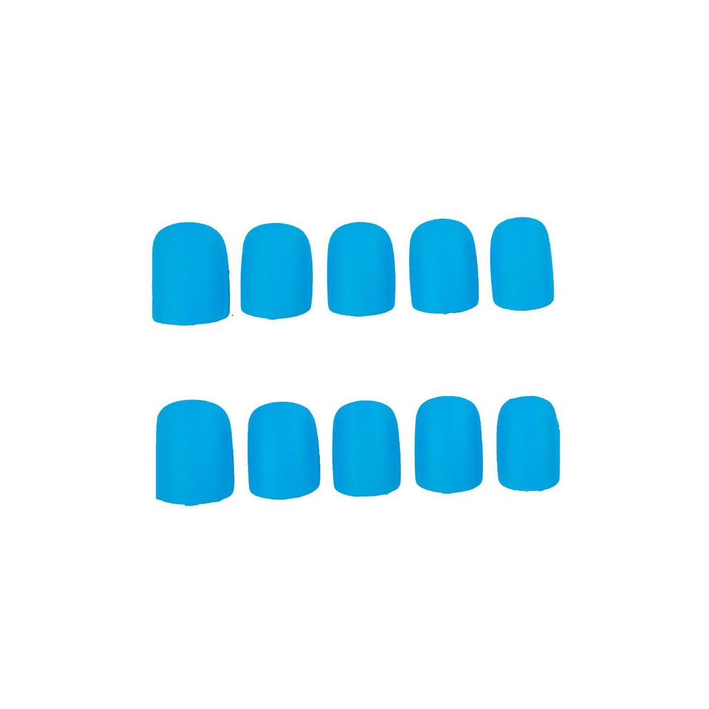 Frosted Blue Whitening Wearable Nail Stickers - Waterproof & Removable