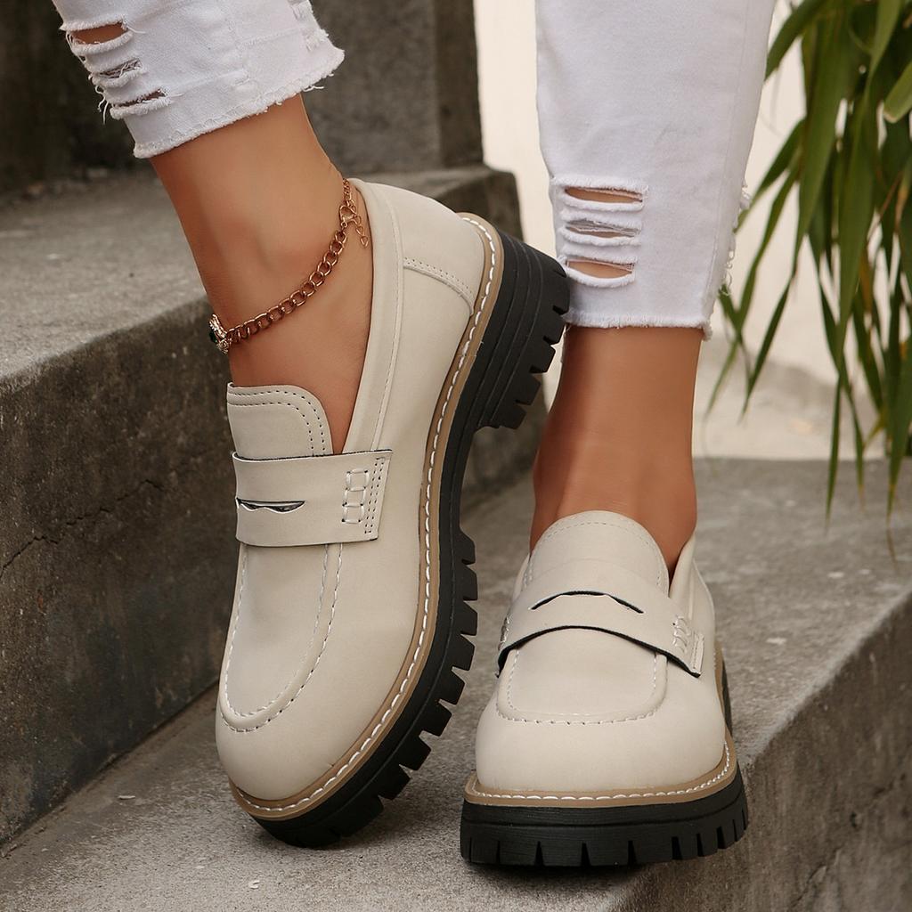 New Spring and Autumn Large Size Casual Scrub Women's Shoes Thick Heel Platform Retro