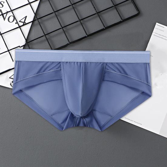 Men Briefs Summer 3D Pouch Solid Color Soft Sheer Breathable Comfortable Stretch Quick Drying Male Triangle Bikini Underwear