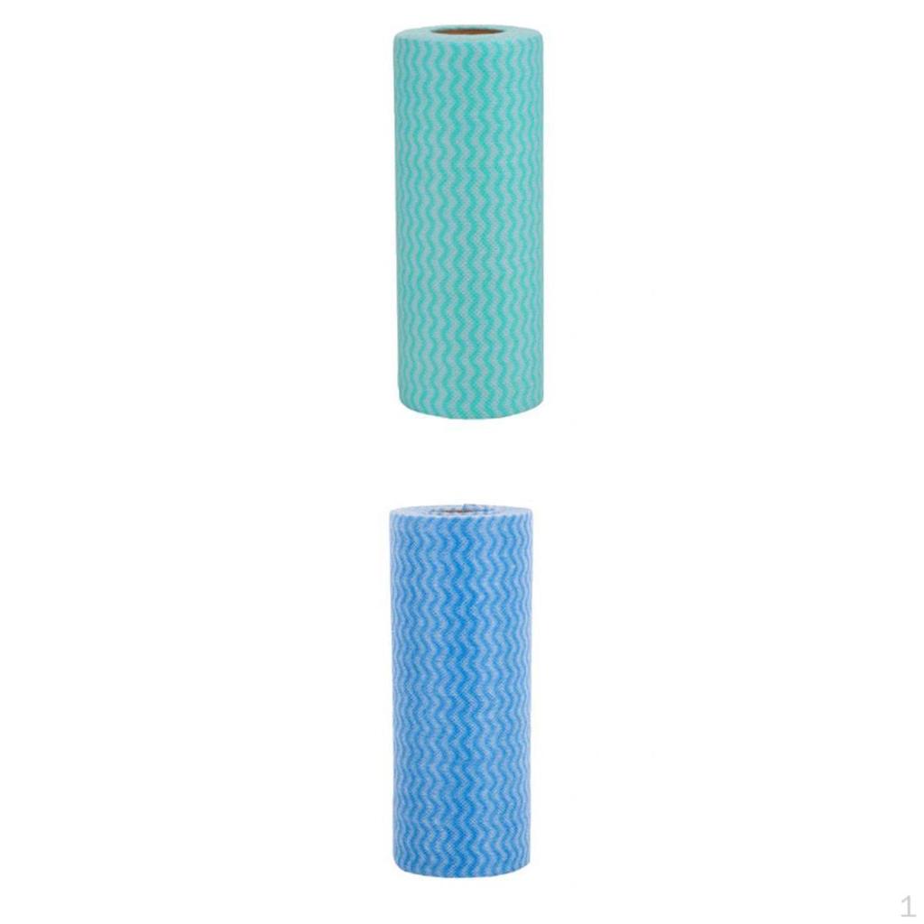 100Pcs/2Rolls Disposable Cleaning Cloth Kitchen Paper Towels Dish Cloths