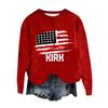 Women's Fashion Round Neck Pullover Top Long Sleeve Tee Printed Sweatshirt