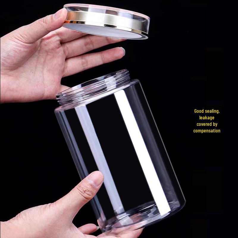 Food-Grade PET Plastic Sealed Jar for Supplement Powders - Moisture-Proof Storage Bottle