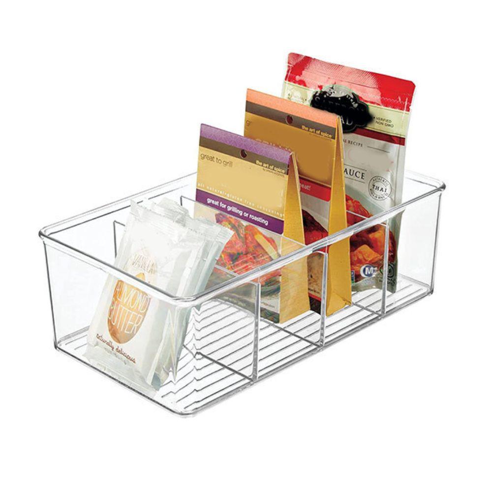 Removable Dividers Fridge Storage Box 4 Grids Fridge Organizer Cabinet  Kitchen Organizer