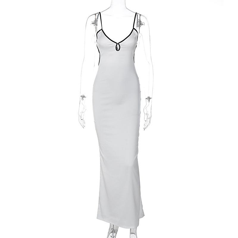 Women's Spring Sexy Halter String Halter Long Dress Slim Dress