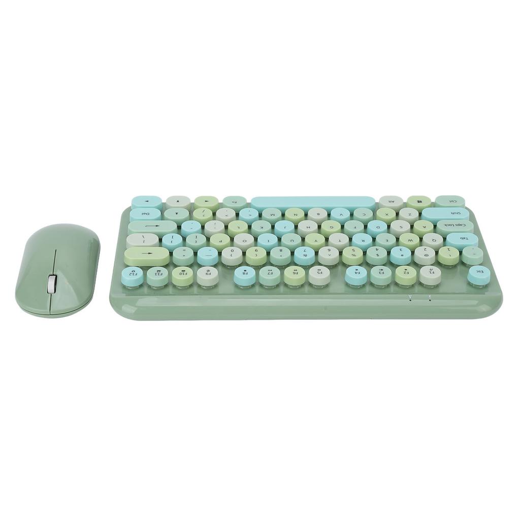 USB Keyboard Mouse 2.4GHz Wireless Ergonomic Retro 75 Keys Full Size Gaming Keyboard Mouse Set for Computer Laptop