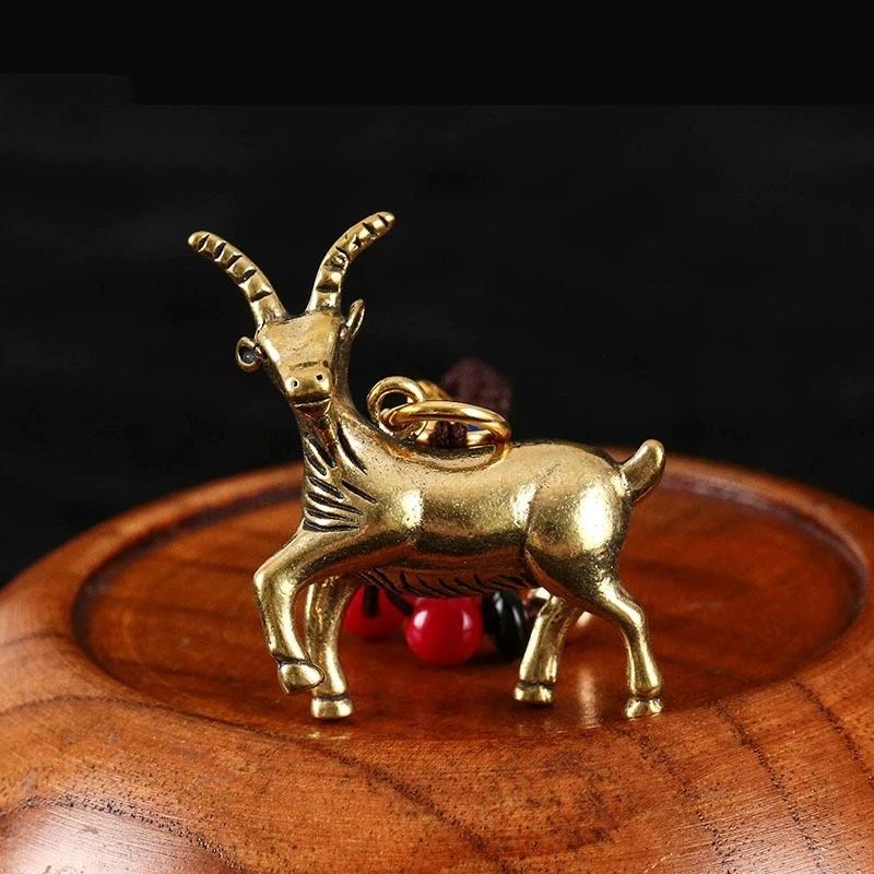 2027 Year Of Chinese Zodiac Goat Lucky Pendant Keychain Copper Feng Shui Wealth Key Ring Women Men Bag Charm Jewelry Gift