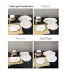 DISHJOY Melamine White Thickened High-Footed Round Dinner Plates