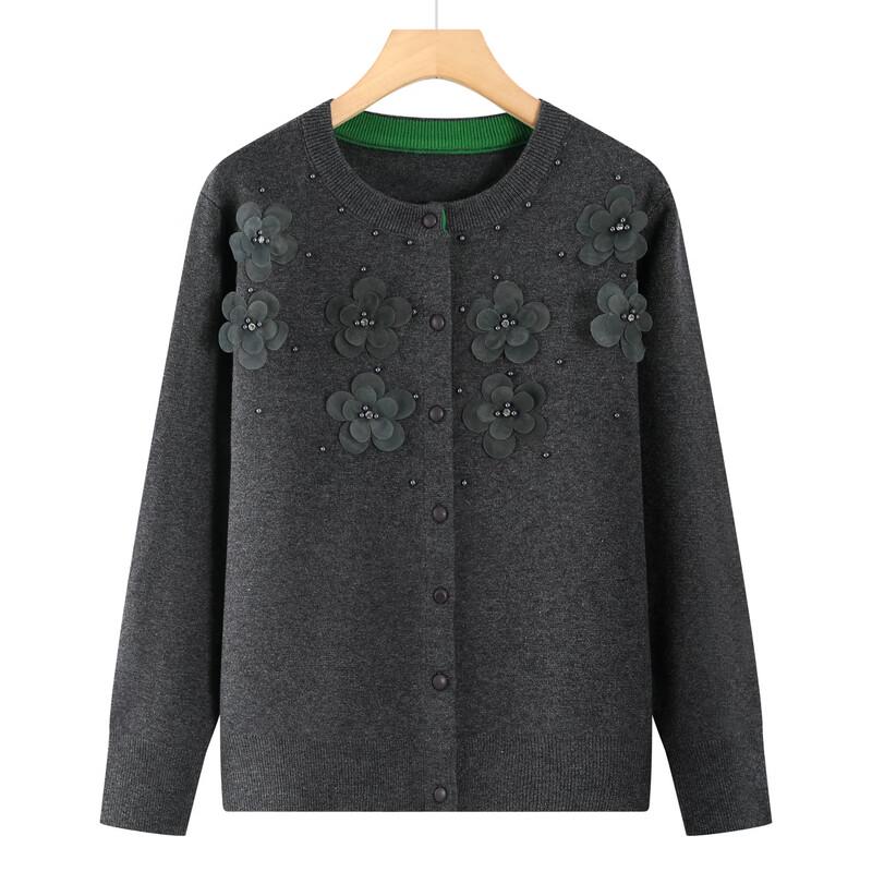 Stylish Autumn Floral Knit Cardigan for Women