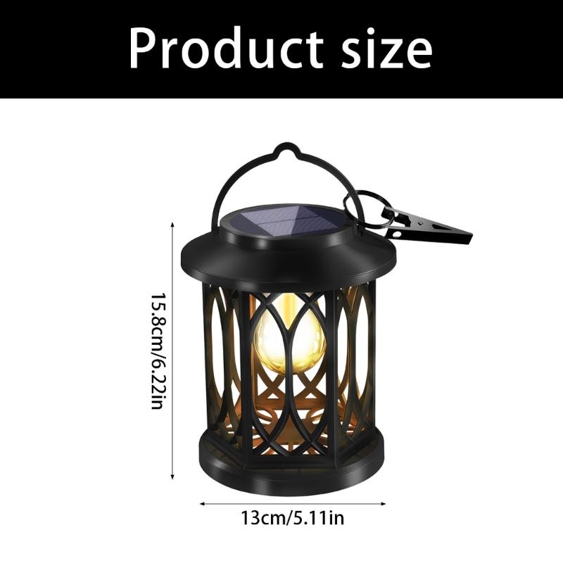Solar Flame Hanging Lamp Creative LED Solar Courtyard Lamp with Handle Outdoor Garden Landscape Lamp Easy to Use