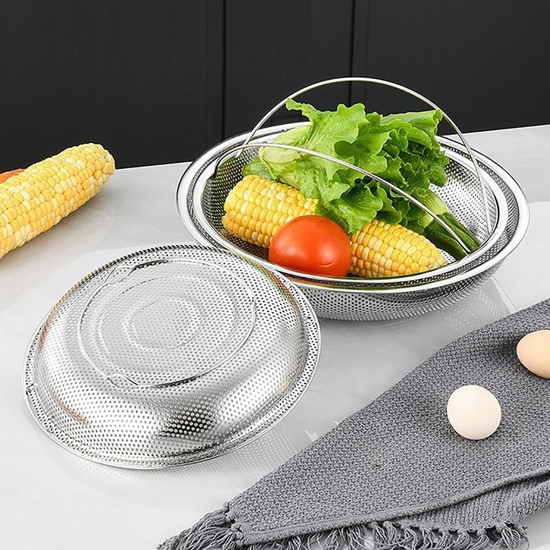 Dampfgarerkorb aus Edelstahl für Schnellkochtöpfe, Dampfgarerkorb mit Griff, Dampfgitter, Abflusssieb, Kochutensilien